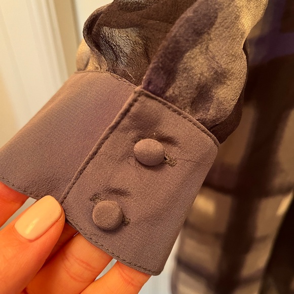 Cusp by Neiman Marcus Blue and Gray Silk Mini Dress - Picture 4 of 10